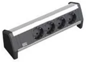 Listwy zasilające - Bachmann DESK 1 339.1000 black silver 4 socket strip - miniaturka - grafika 1