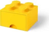 Pojemniki na zabawki - Lego Pojemnik "Brick 4" w kolorze żółtym z szufladami - 25 x 18 x 25 cm - miniaturka - grafika 1
