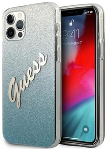 Guess Glitter Gradient Script Etui na iPhone 12 / iPhone 12 Pro niebieski GUHCP12MPCUGLSBL - Etui i futerały do telefonów - miniaturka - grafika 2