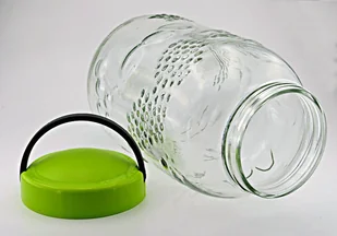 Biowin Browin Słój szklany 3L wytłaczany zdobiony z pokrywą z rączką 131733 - Pojemniki kuchenne - miniaturka - grafika 5