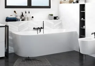 Corsan Wanna przyścienna INTERO PRAWA 160x75 E-230L - Wanny - miniaturka - grafika 7