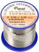 Akcesoria do lutowania - ERGOM Drut do lutowania 2mm DW 2,00/TLR cyna E05ML-01010200801 - miniaturka - grafika 1