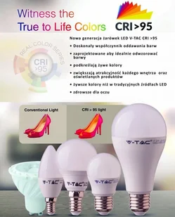 V-TAC Żarówka LED 5.5W E27 G45 Kulka CRI95+ VT-2216 2700K 470lm - Żarówki LED - miniaturka - grafika 3