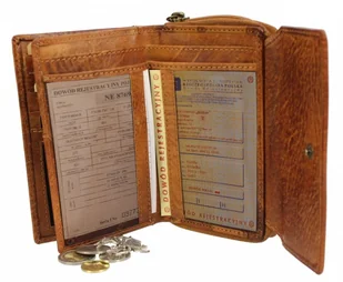 Jennifer Jones Portfel Damski Skórzany Skóra Licowa 14 cm Z Suwakiem Na Zewnątrz 5626 - Portfele - miniaturka - grafika 7