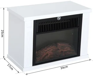 Homcom HOMCOM KOMINEK ELEKTRYCZNY STOJĄCY 1200W biały - Kominki elektryczne - miniaturka - grafika 2