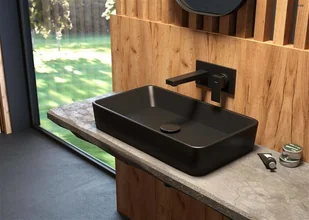 Oltens Oltens Forde umywalka 51x40,5 cm nablatowa prostokątna z powłoką SmartClean czarny mat 40803300 OLT-40803300-0 - Umywalki - miniaturka - grafika 7
