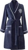 Szlafroki damskie - Soft Cotton Damski krótki szlafrok MARINE LADY Ciemnoniebieski M 8111ML - miniaturka - grafika 1