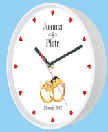 Zegary - Atrix Zegar biały pamiątka ślubu 30cm ATE2015WSL - miniaturka - grafika 1