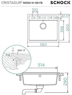 Schock MONO N-100 FB Stone - Zlewozmywaki - miniaturka - grafika 3