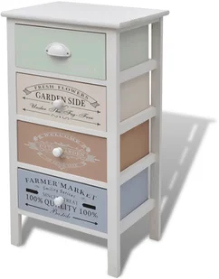 vidaXL Szafka w stylu shabby chic z 4 szufladami drewno - Komody - miniaturka - grafika 4