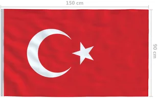 vidaXL vidaXL Flaga Turcji, 90x150 cm - Flagi i akcesoria - miniaturka - grafika 5