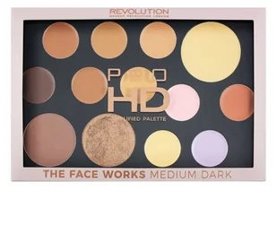 Revolution Makeup MAKEUP REVOLUTION - PRO HD THE FACE WORKS - MEDIUM DARK - Paleta do konturowania twarzy MAKPKTW-01 - Bronzery i konturowanie twarzy - miniaturka - grafika 3