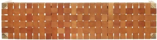 VidaXL Ławka, 150 cm, brąz, skóra naturalna i lite drewno mango 321834 VidaXL - Ławki do przedpokoju - miniaturka - grafika 3