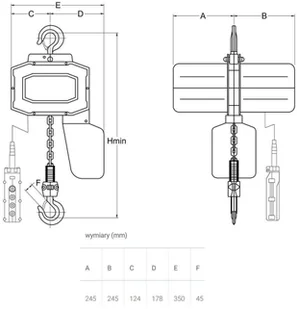 220 Wciągnik elektryczny + wózek jezdny wysokość podnoszenia 3m szerokość belki 74-220 mm udźwig 3 T) 22078467 78467-uniw - Wciągarki - miniaturka - grafika 2