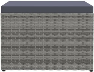 VidaXL Lumarko Podnóżek ogrodowy z poduszką, szary, rattan PE! 310488 VidaXL - Pozostałe meble ogrodowe - miniaturka - grafika 3