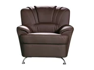 Fotele - Vente-Unique Fotel z materiału skóropodobnego FOCUS - Czekoladowy - miniaturka - grafika 1
