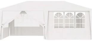vidaXL Namiot imprezowy ze ściankami, 4x6 m, biały, 90 g/m - Pawilony ogrodowe - miniaturka - grafika 5