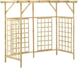 vidaXL Lumarko Osłona na 3 kosze z pergolą, impregnowane drewno sosnowe! 316064 - Kratki i pergole - miniaturka - grafika 2