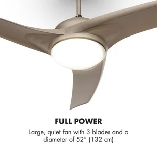 Klarstein Figo Wentylator stropowy 52" 55W Lampa stropowa 2x42W Pilot tytanowy VTS6-Figo-T - Wentylatory sufitowe - miniaturka - grafika 3