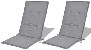 vidaXL Poduszki na krzesła ogrodowe, 2 szt., szare, 120x50x3 cm - Poduszki ogrodowe - miniaturka - grafika 4