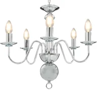 Lampy sufitowe - vidaXL Żyrandol, srebrny, 5 żarówek E14 - miniaturka - grafika 1