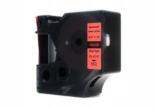 Dymo JetWorld Taśma Rhino Czarny na Czerwonym 19mm x 5,5m Winylowa, Vinyl (18439) JWT-D18439N - Etykiety do drukarek - miniaturka - grafika 2