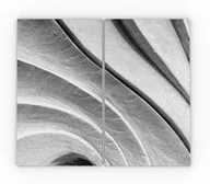 Deski do krojenia - Allboards Szklana deska do krojenia BIAŁY KAMIEŃ FALE GEOMETRYCZNE WZORY 2 sztuki 30x52cm deska kuchenna płyta ochronna taca szklana HC52x30_00009 - miniaturka - grafika 1