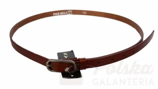 Pas-Max (PL) Pasek Damski Skórzany 15 mm BRĄZOWY Wąski - Paski - miniaturka - grafika 2