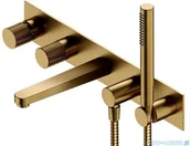 Baterie podtynkowe - Omnires Contour bateria wannowa 5-otworowa podtynkowa złoto szczotkowane CT8037/1GLB | - miniaturka - grafika 1