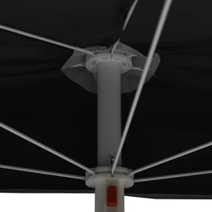 vidaXL Półokrągły parasol ogrodowy na słupku, 180x90 cm, czarny 315565 - Parasole ogrodowe - miniaturka - grafika 7