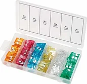 Bezpieczniki elektryczne - Grene KS Tools KS Tools 970.0250 asortyment bezpieczników samochodowych, 5-30 A, cynk, 120-częściowy 4042146478455 - miniaturka - grafika 1