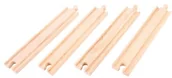 Kolejki i akcesoria - BigjigsRail Zestaw długich torów (20-21cm) do rozbudowy kolejek BJT100 - miniaturka - grafika 1