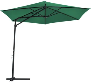 vidaXL Parasol ogrodowy na stalowym słupku, 300 cm, zielony 47312 - Parasole ogrodowe - miniaturka - grafika 4