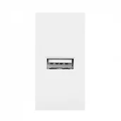 Listwy zasilające - NOEN USB, port modułowy 22,5x45mm z ładowarką USB, 2,1A 5V DC, biały OR-GM-9010/W/USB - miniaturka - grafika 1