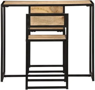 vidaXL 3-częściowy zestaw jadalniany, lite drewno mango - Stoły z krzesłami - miniaturka - grafika 5