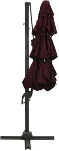 vidaXL 4-poziomowy parasol na aluminiowym słupku, bordowy, 3x3 m 313832 - Parasole ogrodowe - miniaturka - grafika 5
