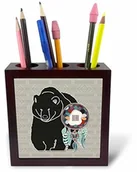 Pojemniki biurowe - 3dRose 3dRose ph_221968_1 15-calowy"rdzenny amerykański zodiak na 22 sierpnia do 21 września 21 niedźwiedź" uchwyt na długopisy do płytek - brązowy ph_221968_1 - miniaturka - grafika 1