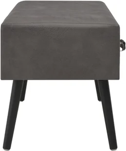 vidaXL Ławka z szufladami, 80 cm, szara, sztuczna skóra vidaXL - Ławki do przedpokoju - miniaturka - grafika 6