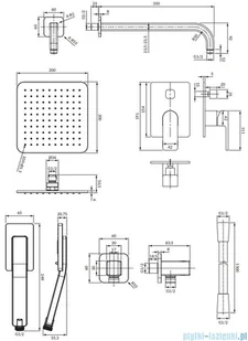 Omnires Baretti podtynkowy zestaw prysznicowy czarny mat SYSBA10BL | - Baterie umywalkowe - miniaturka - grafika 2