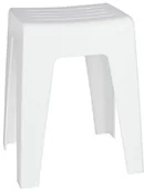 Pufy i podnóżki - Wenko WENKO taboret łazienkowy, taboret stołek kumba, taboret do siedzenia, salon, polipropylen, biały, 32 x 38 x 47 cm 22943100 - miniaturka - grafika 1