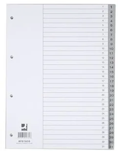 Q-Connect Przekładki A4 szare 1-31 KF01830 - Przekładki do segregatorów - miniaturka - grafika 2