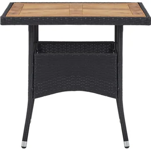 vidaXL 5-częściowy zestaw mebli ogrodowych czarny polirattan i akacja 3058322 - Meble ogrodowe - miniaturka - grafika 4