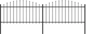 Ogrodzenia - vidaxl Panele ogrodzeniowe z grotami, stal, (1,25-1,5) x 3,4 m, czarne - miniaturka - grafika 1