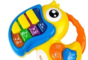 Import LEANToys Pianinko Organki Do Re Mi Papuga Żółte 4065 - Instrumenty muzyczne dla dzieci - miniaturka - grafika 3