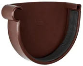 Rynny i akcesoria - Denko rynny z uszczelnieniem 130 mm Lewe Brąz - miniaturka - grafika 1