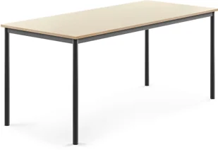 AJ Produkty Biurko SONITUS, 1800x800x760 mm, brzoza laminat, antracyt - Meble do szkół i przedszkoli AJ Produkty Biurko SONITUS, 1800x800x760 mm, brzoza laminat, antracyt - Meble do szkół i przedszkoli - miniaturka - grafika 1