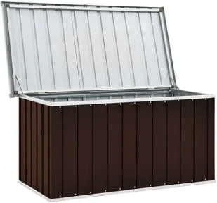 vidaXL Skrzynia ogrodowa do przechowywania, brązowa, 129x67x65 cm vidaXL - Skrzynie ogrodowe - miniaturka - grafika 3