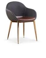 Krzesła - Halmar Krzesło Ciemny Popiel Brązowy Złoty Chrom K304 - miniaturka - grafika 1