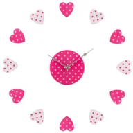 Zegary - Premier Housewares Zegar ścienny, wyroby rękodzieła, serca, różowy/biały 2200628 - miniaturka - grafika 1