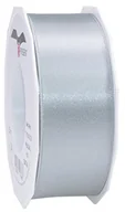 Pasmanteria - Unbekannt C.E. Pattberg SATIN srebrna, 25 m satynowa wstążka do pakowania prezentów, szerokość 40 mm, taśma prezentowa do dekoracji i majsterkowania, taśma dekoracyjna do prezentów, na każdą okazję 7184025-624 - miniaturka - grafika 1